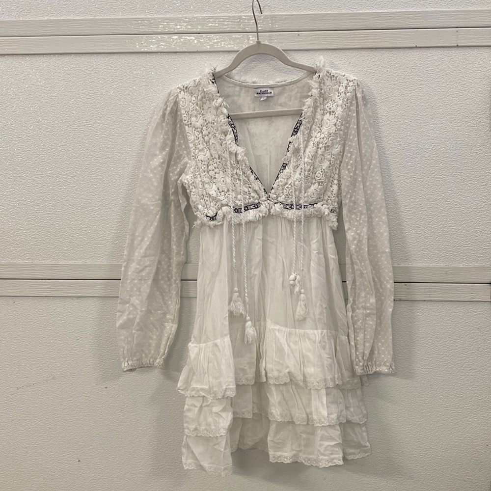 Place Nationale Long Sleeve Mini Dress